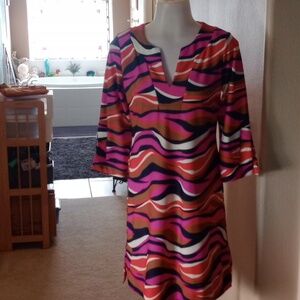 Jude Connally Dress small Multicolored tunic style V-Neck dress xs